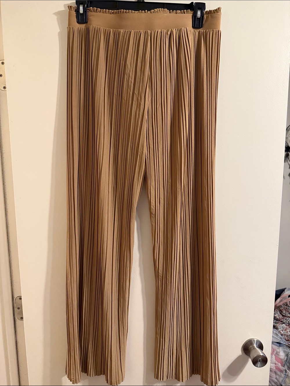 Soho Apparel Pleated Wide-Leg Tie-Waist Pants - Camel - Picture 3 of 3